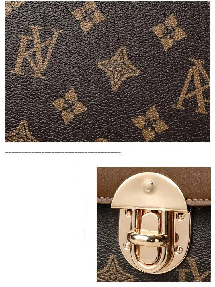 Bags for Women, Printed Fashionable Hand-Held Locks, Commuting Small Square Bag, Fashionable and Versatile Shoulder Crossbody Ba - M & M Global