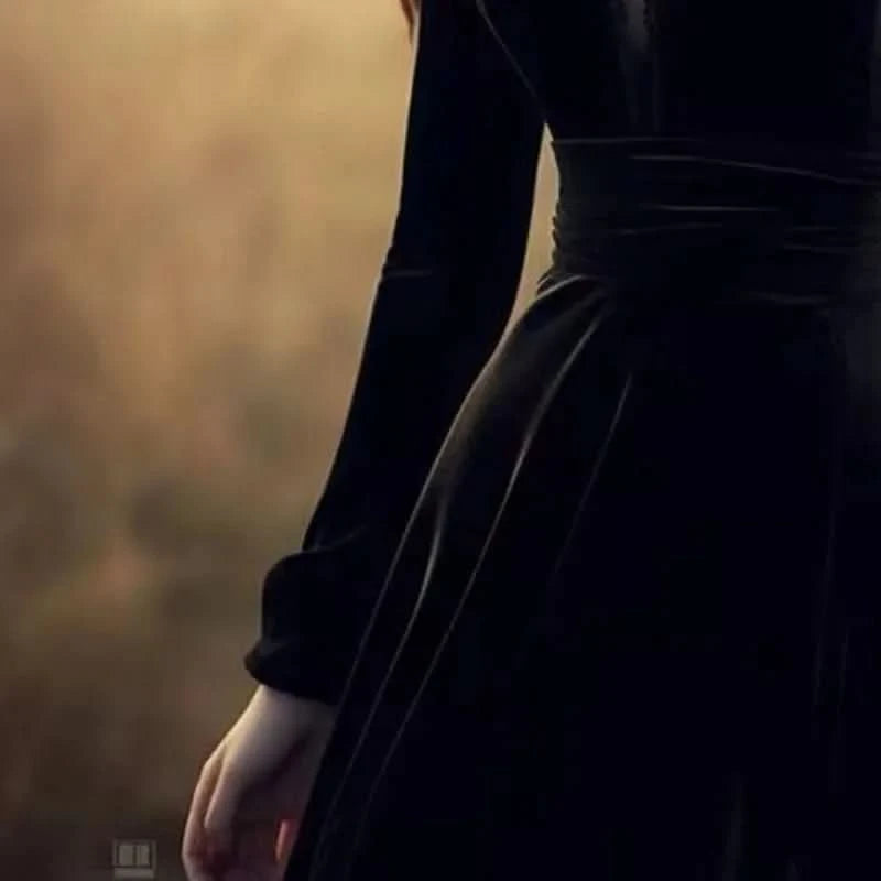 OCEANLOVE Autumn Winter Dresses for Women Hepburn Style Vintage Solid Black Vestidos Mujer Stand Collar Elegant Long Dress - M & M Global