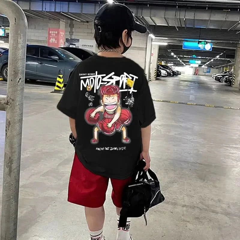 Shohoku Cotton Boys Clothes Sets Summer T-Shirt + Short Pants 2PCS Slam Dunk Sport Basketball Kids Clothing Children Outfits - M & M Global