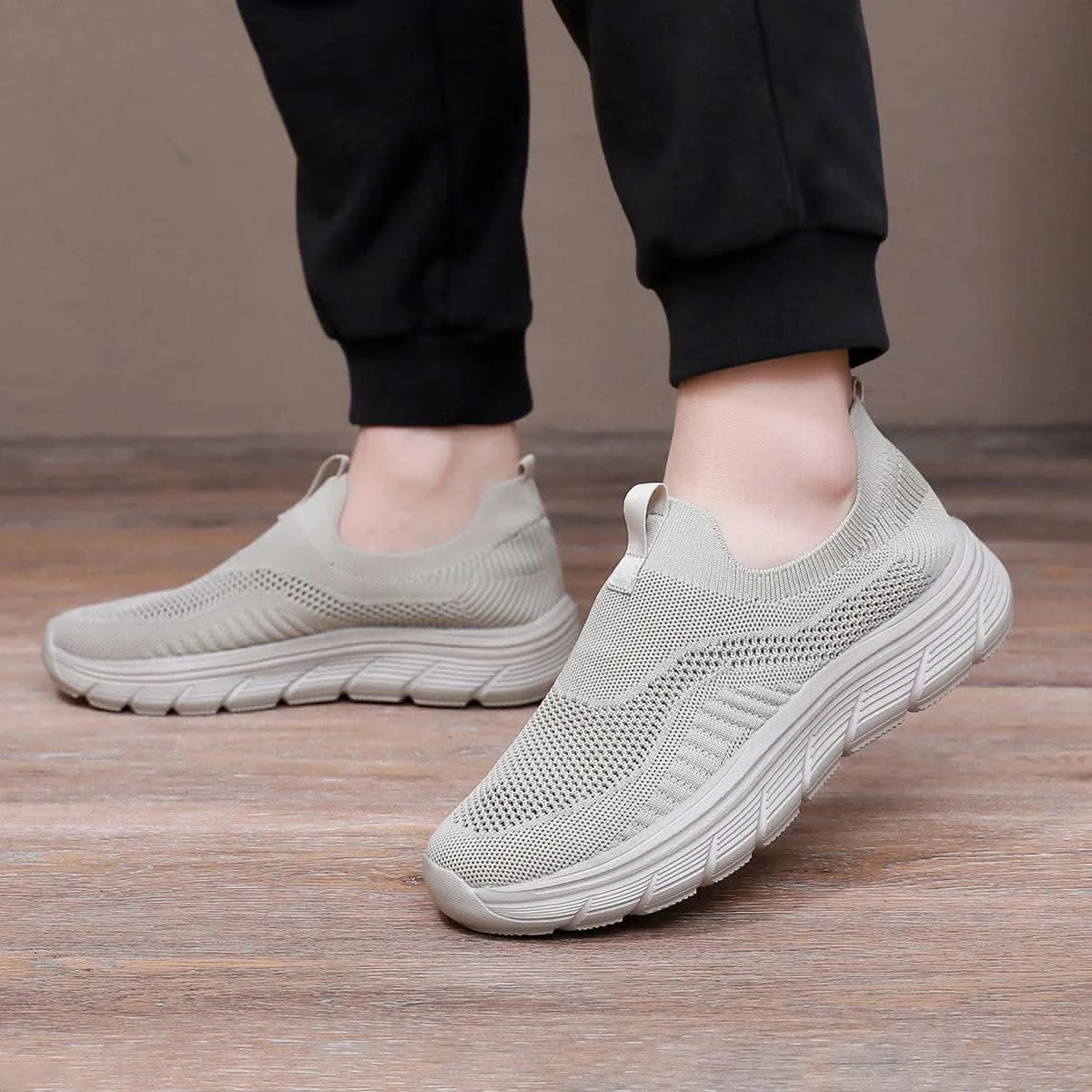 Breathable Men Casual Shoes Lightweight Outdoor Male Walking Shoes Anti-slip Men's Sneakers Slip on Flats Vulcanized Shoes - M & M Global