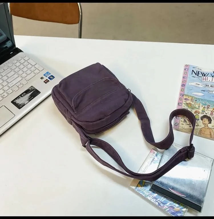 Fashion Small Canvas Crossbody Bags for Women 2025 Mini Shoulder Phone Purse Girl Student Cotton Cloth Mini Female Handbags Flap - M & M Global