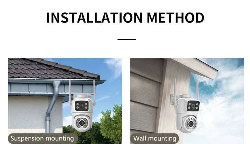 6MP WiFi Camera PTZ Dual Screens Auto Tracking Night Vision CCTV Surveillance Camera Outdoor 4MP Security IP Camera icsee - M & M Global