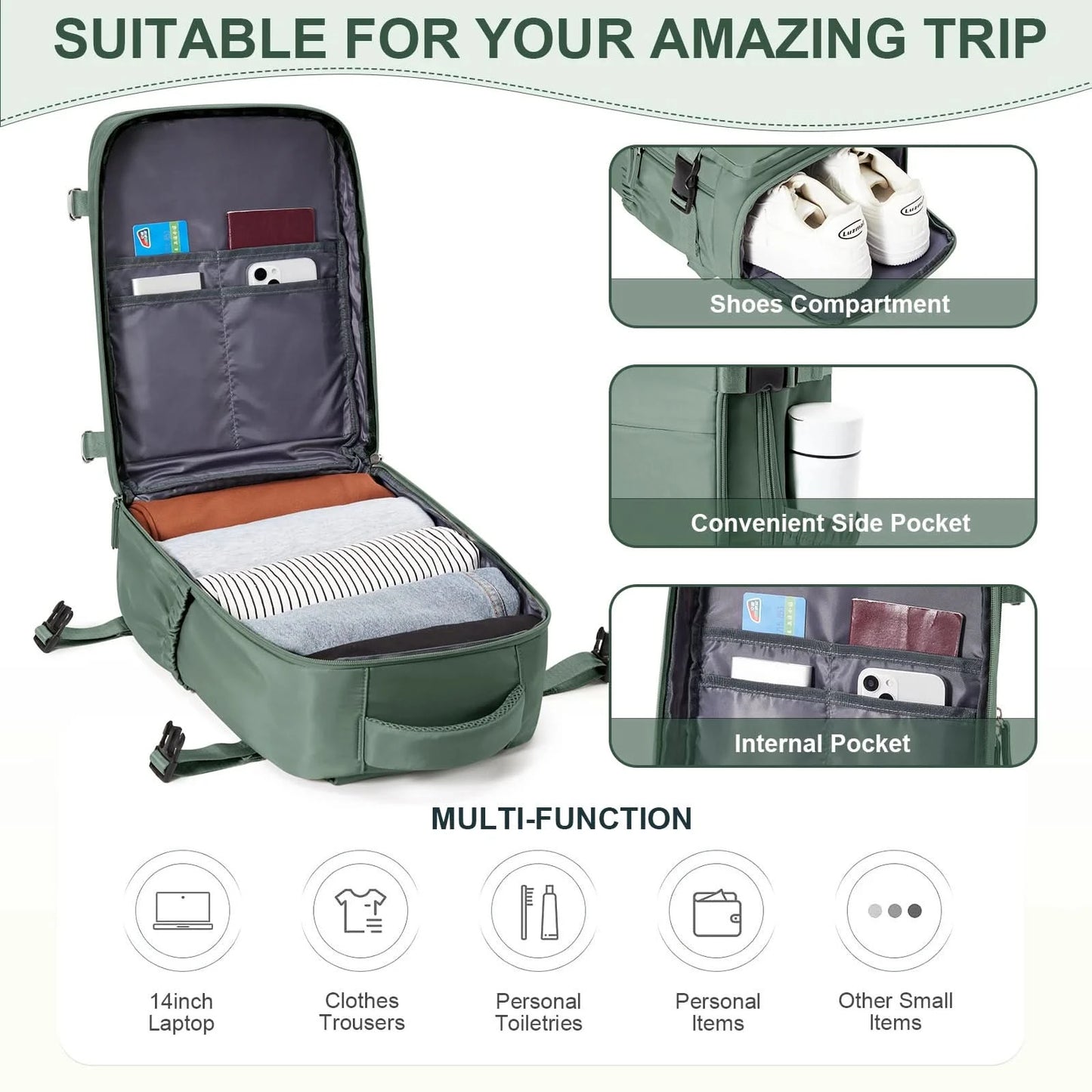 Ryanair Backpack 40x20x25 Cabin Bag Travel Backpack for Men Women Hand Luggage Leisure Laptop Backpack mochila para viaje cabina - M & M Global