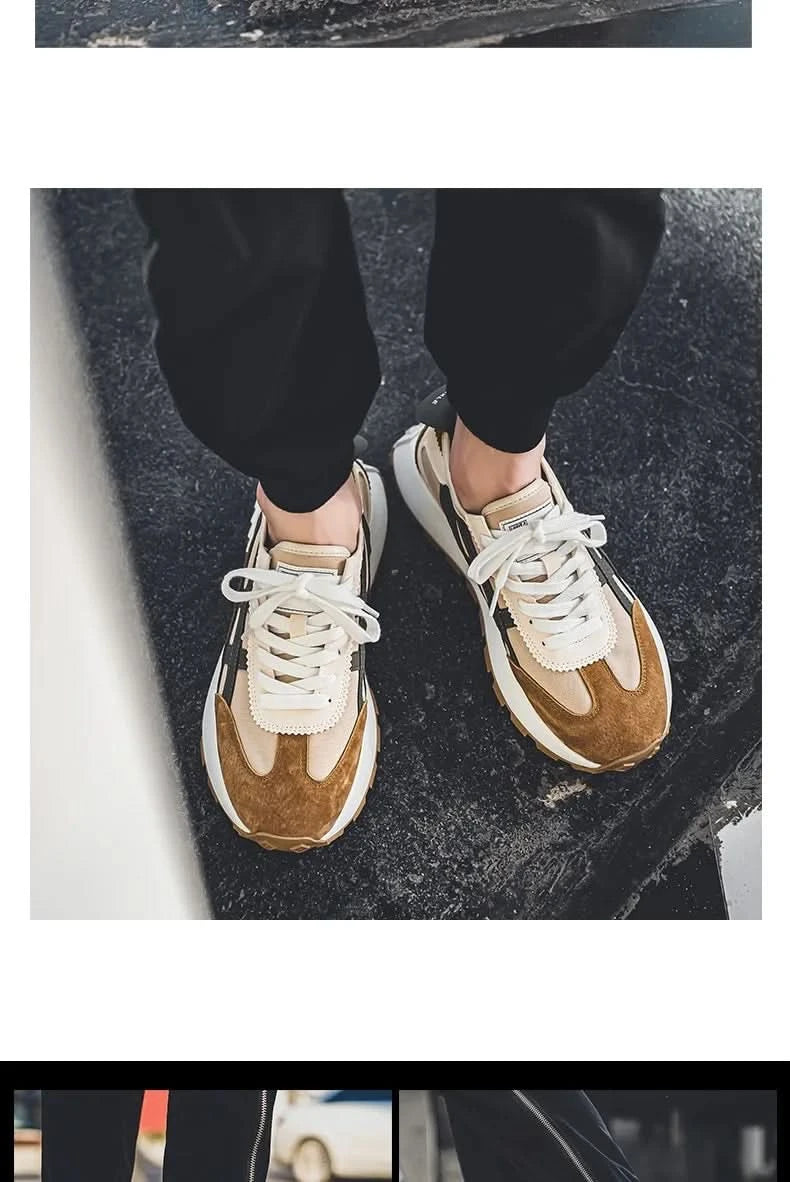 New men's trendy versatile casual sports shoes, men's thick-soled lightweight non-slip breathable trendy shoes кроссовки мужские - M & M Global