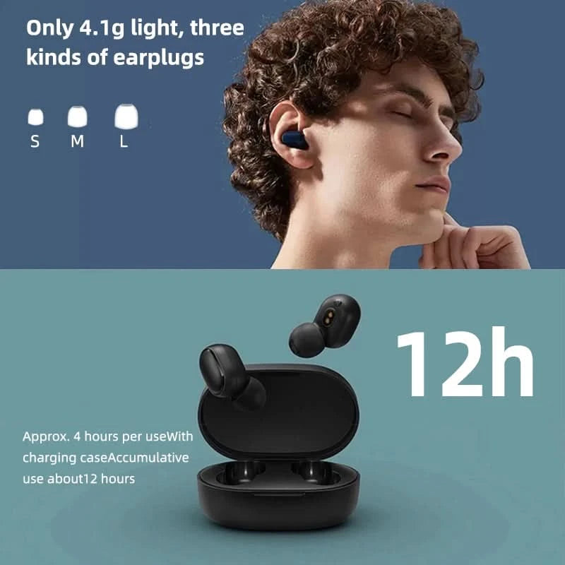 Xiaomi Redmi Airdots 2 Bluetooth Earphones Sport Music Gaming Outdoor Mini Wireless Headset with Mic Headphones In Ear Earbuds - M & M Global