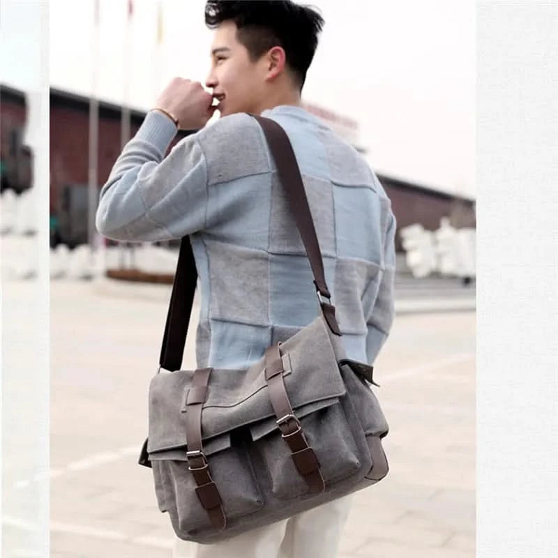 Men's Vintage Canvas Bag Men Casual Crossbody Bag For Men Messenger Bag Man Travel Shoulder Bags Bolsa Masculina High Quality - M & M Global