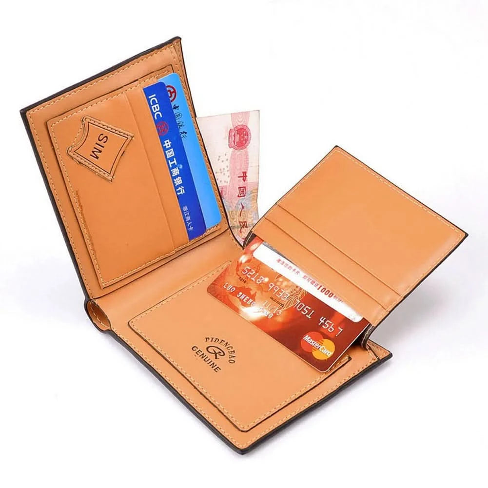 Men's Short Wallet PU Leather Clutch Credit Card Case ID Holders Money Purse With Photo window Handbag Billfold