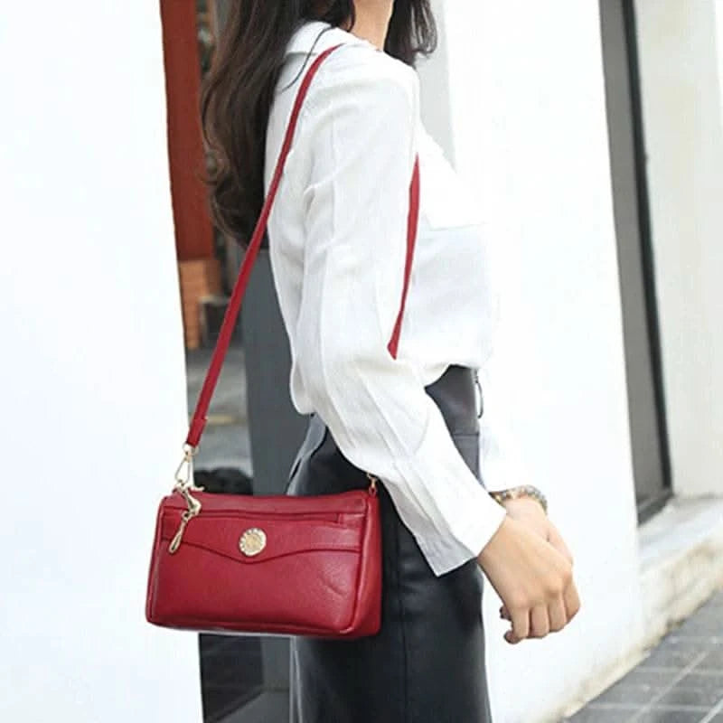 Crossbody Bags for Women PU Leather Messenger Bags Female Multiple Pocket Shoulder Bags Ladies Square Messenger Phone Purse - M & M Global