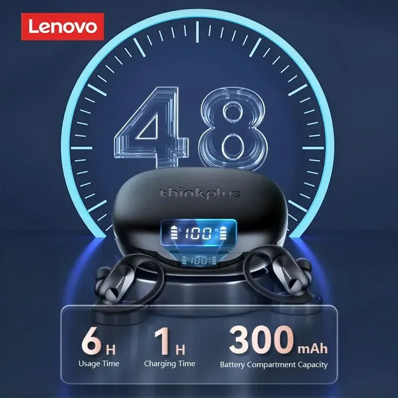 Ship From US Lenovo LP75 Bluetooth 5.3 Headphones Wireless Music Earphones LED Digital Display Noise Reduction Game Earbuds New