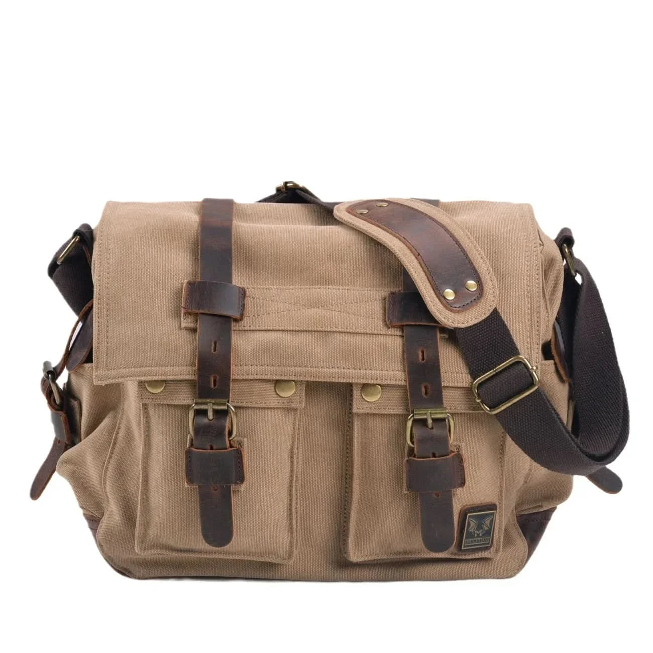 MUCHUAN Canvas Leather Men Messenger Bags Big Satchel Shoulder Bags Male Laptop Briefcase Travel Handbag - M & M Global