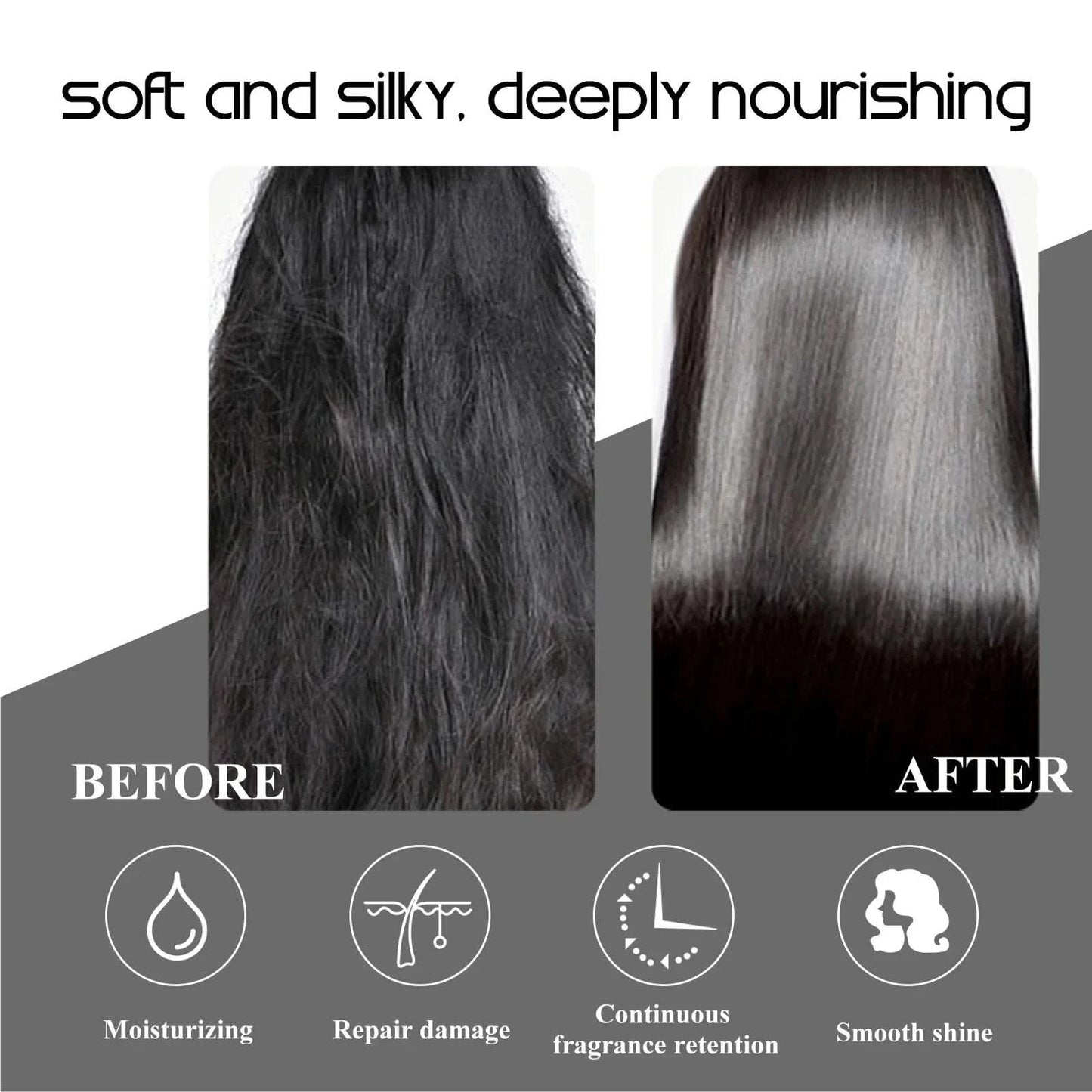 Collagen Hair Mask Repair Damage Dry Frizz Hair Keratin Treatment Soft Smoothing Shiny Deep Moisturizing Curly Hair Care Product - M & M Global