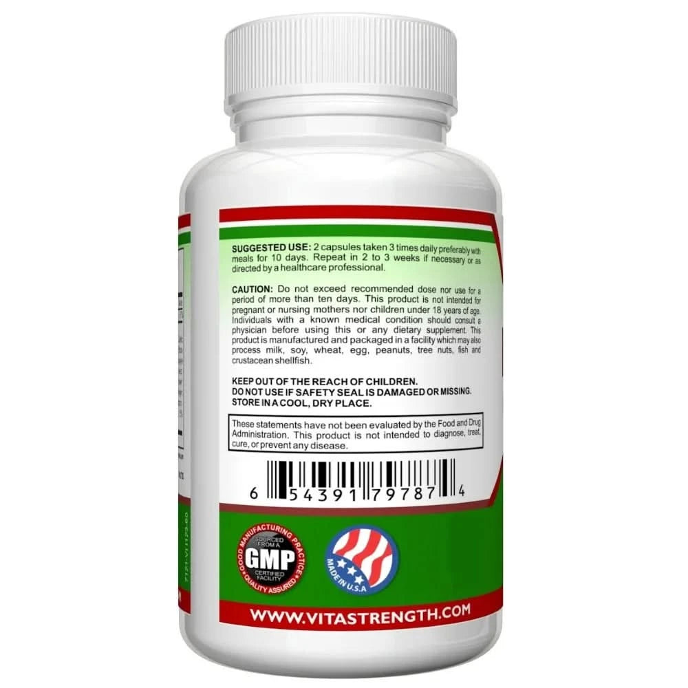 Intestinal Detox with Black Walnut, Wormwood & More - Eliminates Parasites & Other Intestinal Worms, 60 Capsules - M & M Global