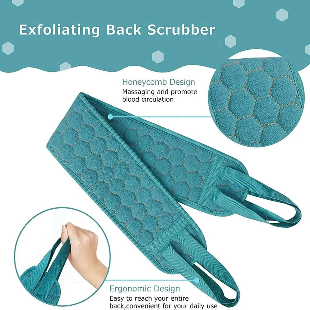Exfoliating Body Scrubber Set - Includes Back Scrubber, Bath Glove And Shower Bath Sponge Loofah - M & M Global