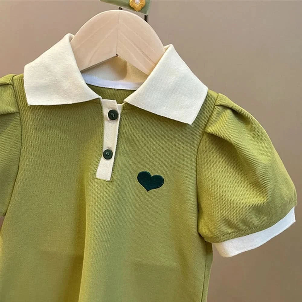 Children's Clothing Sets Korea Short Sleeved Casual Shirt Dress Polo T-shirt+Shorts Sets Sisters Girls Summer Kids Clothes Girls - M & M Global