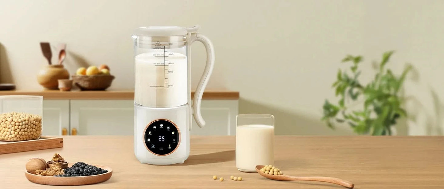 47 oz Nut Milk Maker Machine with 16 Blades, Automatic Homemade Almond, Oat, Soy, Plant-Based Milk and Dairy Free Beverages, Alm - M & M Global