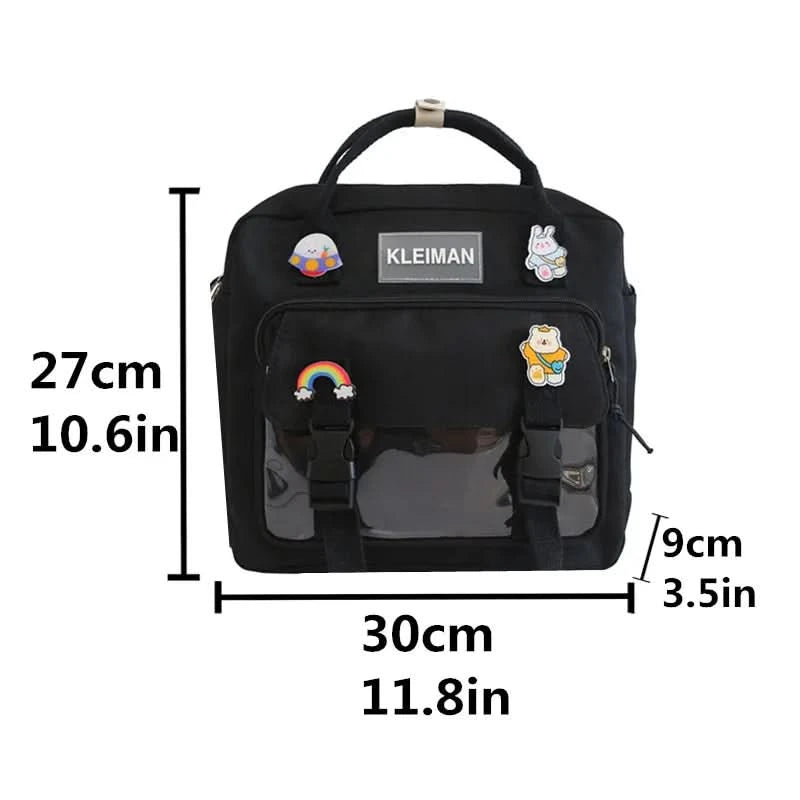 Japanese high-capacity single-shouldered slouch bag for schoolgirls, carry-on canvas messenger bag, Japan and South Korea - M & M Global