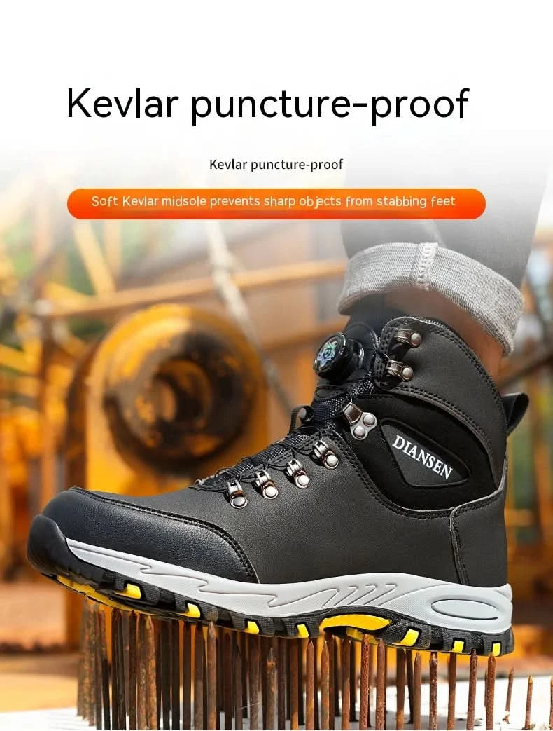 Non Slip Safety Boots for Men Work Anti-smash Indestructible Shoes Steel Toe Protective Anti-puncture Man Work Safety Boots