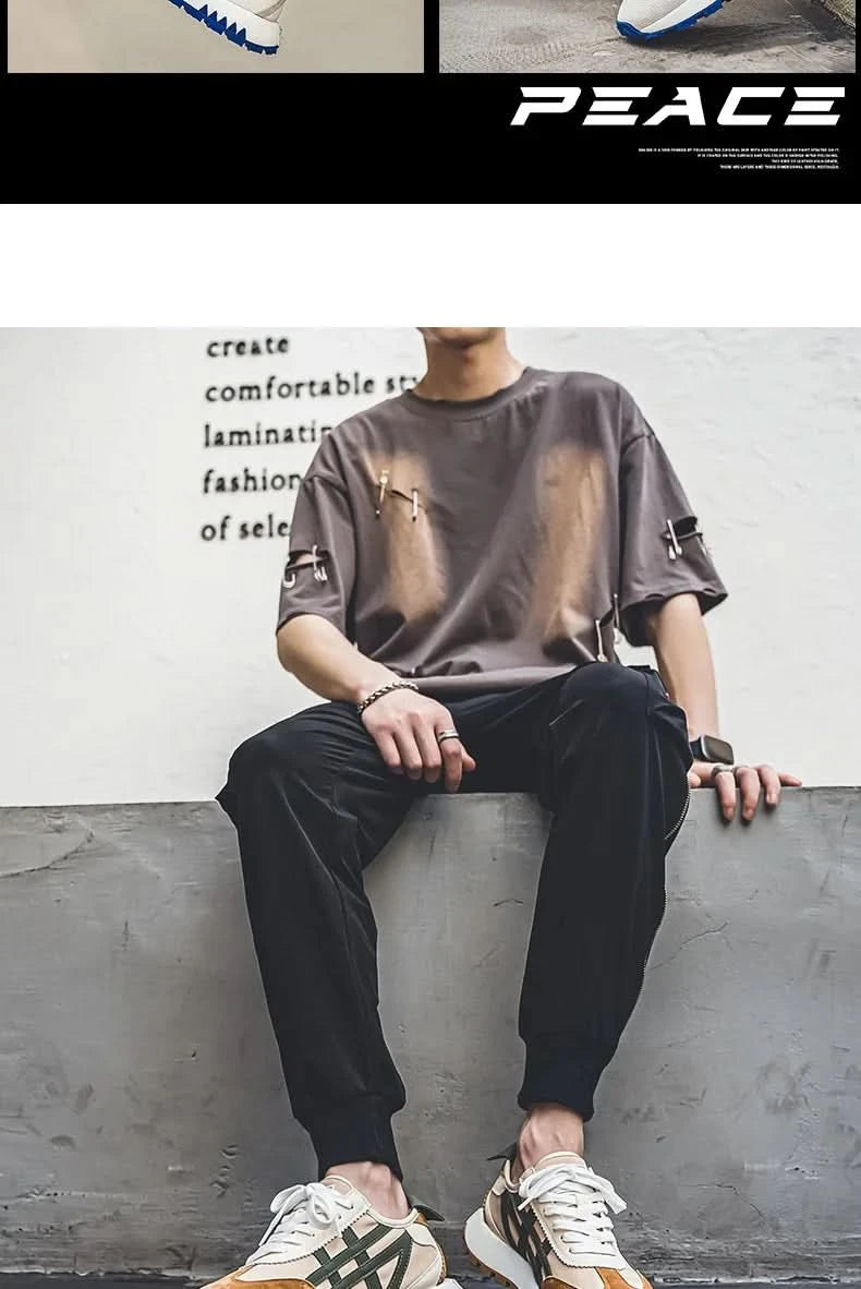 New men's trendy versatile casual sports shoes, men's thick-soled lightweight non-slip breathable trendy shoes кроссовки мужские - M & M Global