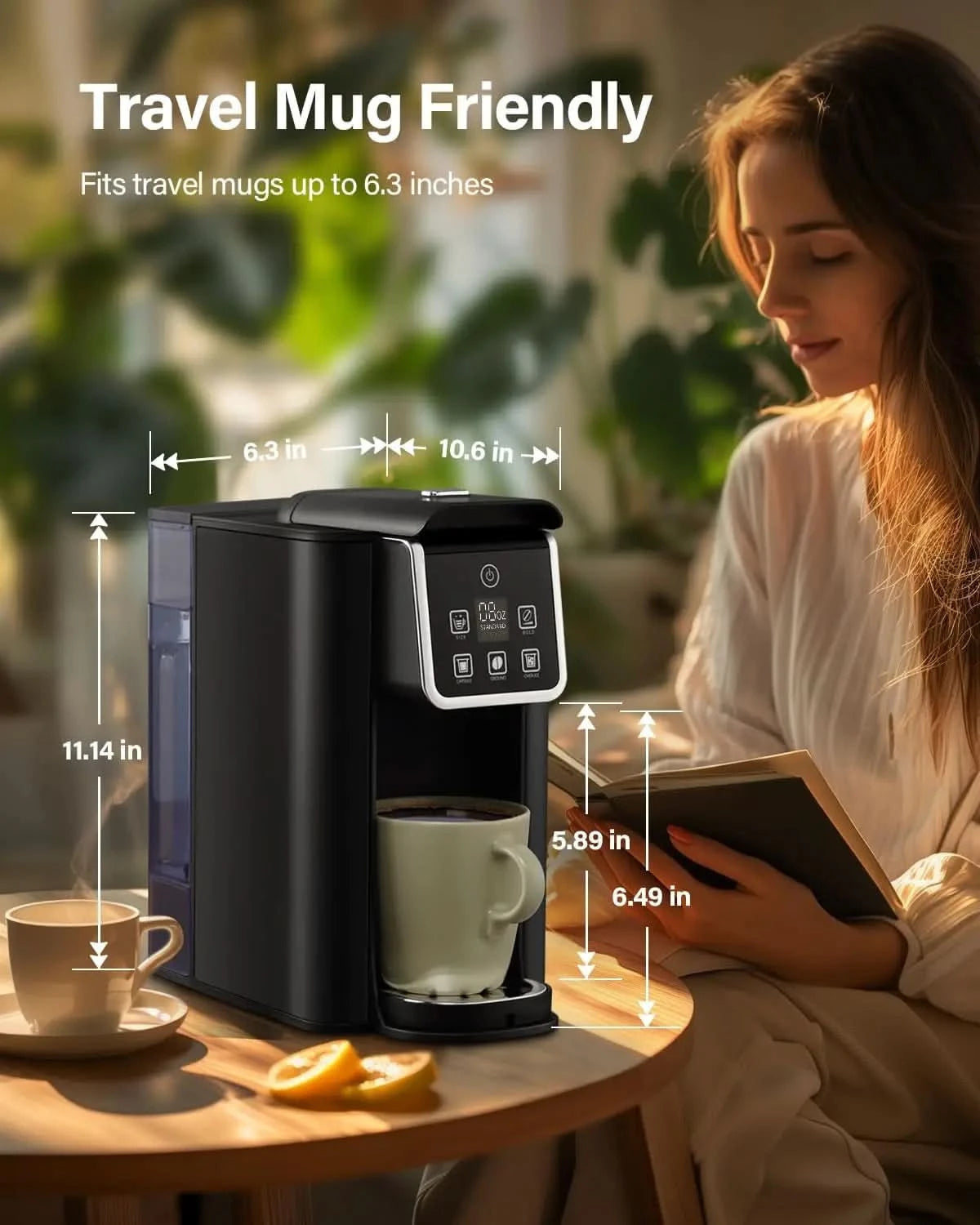 Single Serve Coffee Maker 2.0, Hot and Iced Coffee Machine for K Cup Pods & Ground Coffee, 6 to 14 oz Brew Sizes, 50 oz Removabl - M & M Global