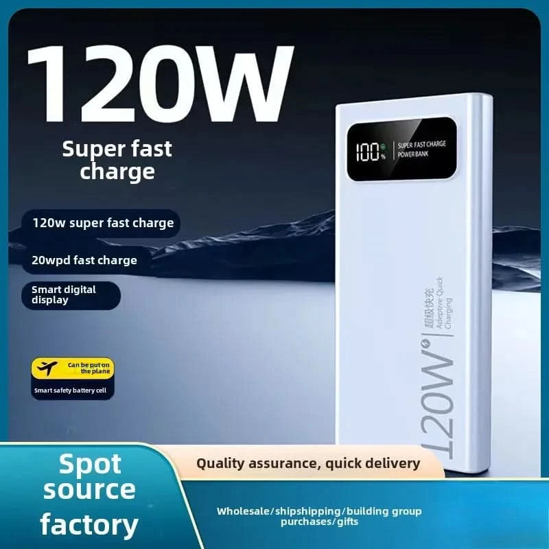 Quality BCAK New 120W Power Bank 20000mAh Super Fast Charging Large Capacity Mobile Power Supply - M & M Global