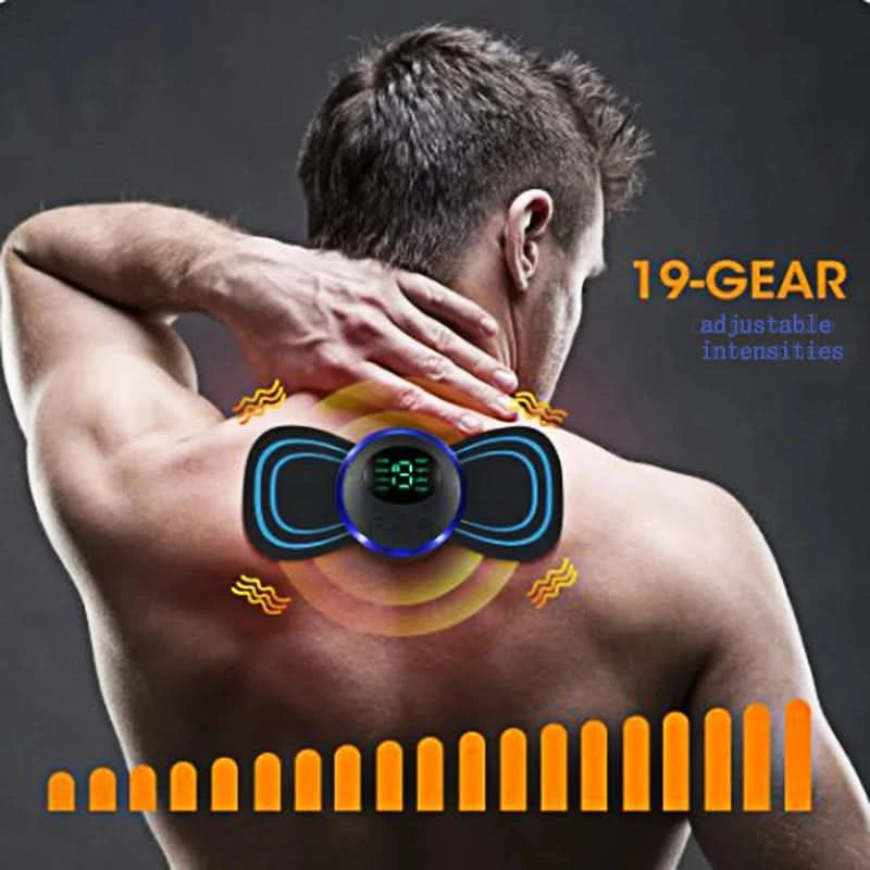 EMS Neck Massager Mini Neck and Back Stimulator Massager Portable Gel Pad Sticker Thin - M & M Global