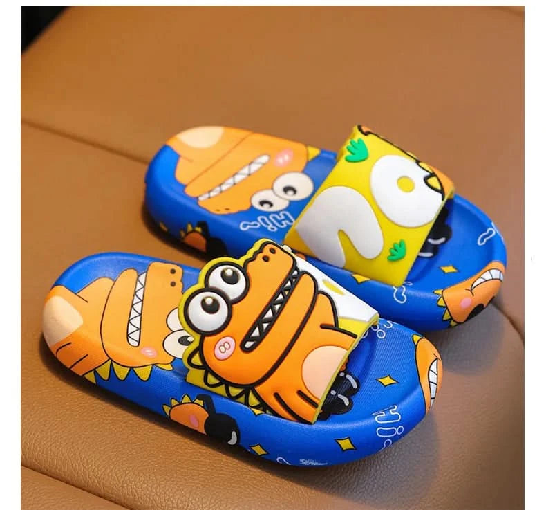 Cartoon Dinosaur Children Slippers Boy Girls Casual Shoes Flat Beach Water Shoes Indoor Soft Kids Cute Flip Flops for Boy Girl - M & M Global