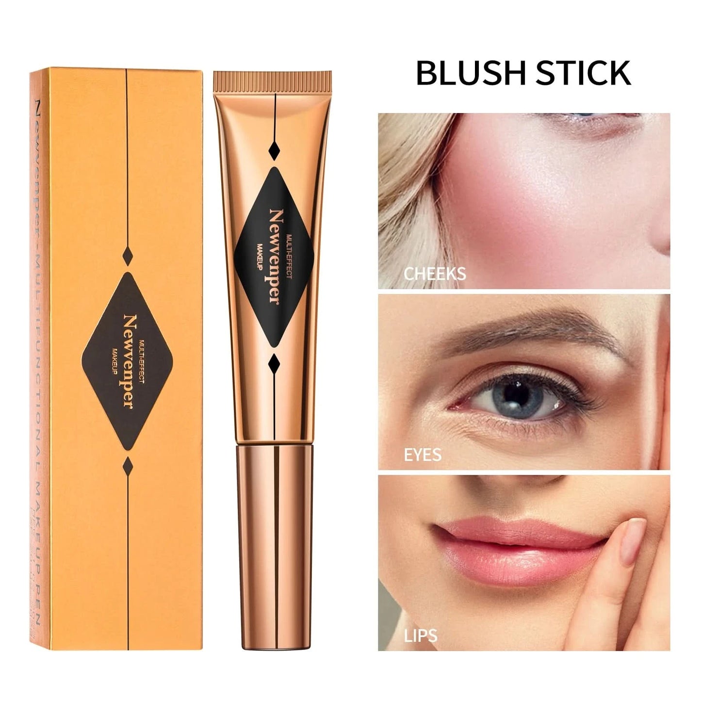 3 Pcs Liquid Contour,Liquid Highlighter,Liquid Blush Stick Makeup Kit, Luminizer Fair Contour+Pink Blush +Pearl White Highlight