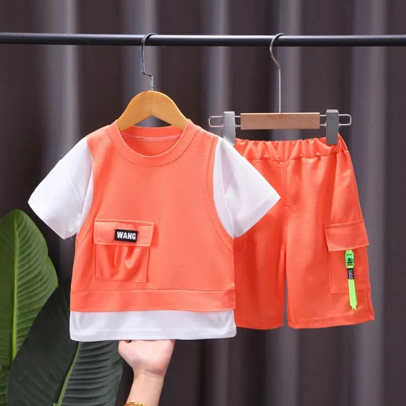 New Summer Baby Girl Clothes Infant Boys Clothing Children Casual T-Shirt Shorts 2Pcs/Set Toddler Sports Costume Kids Tracksuits - M & M Global