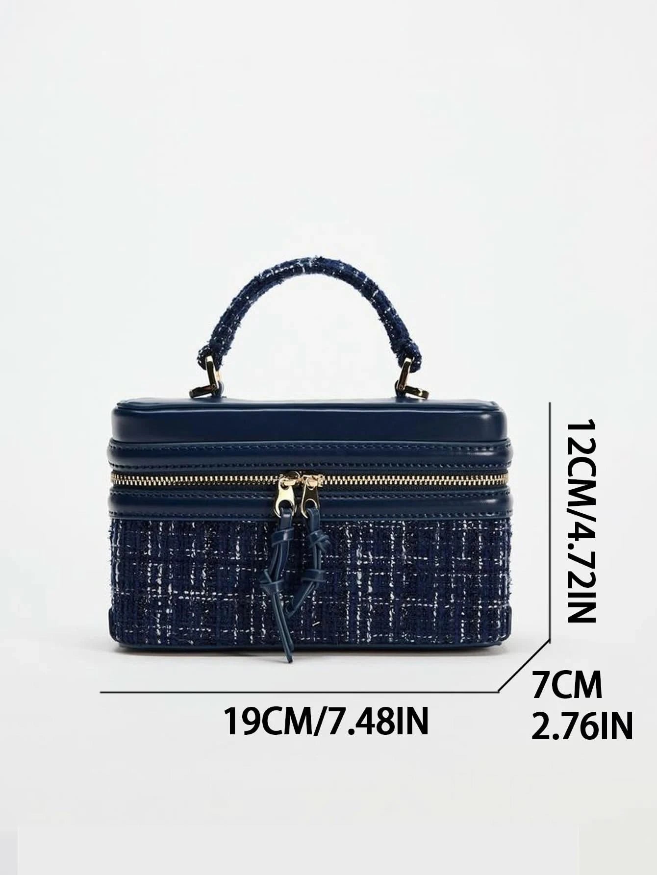 Women's bag 2024 autumn and winter new small square bag with hard single shoulder cross-body portable fashion box bag women - M & M Global