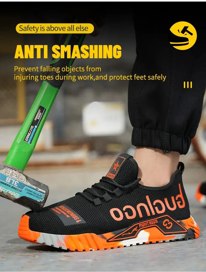 Soft-soled comfortable anti-smash and anti-puncture safety shoes