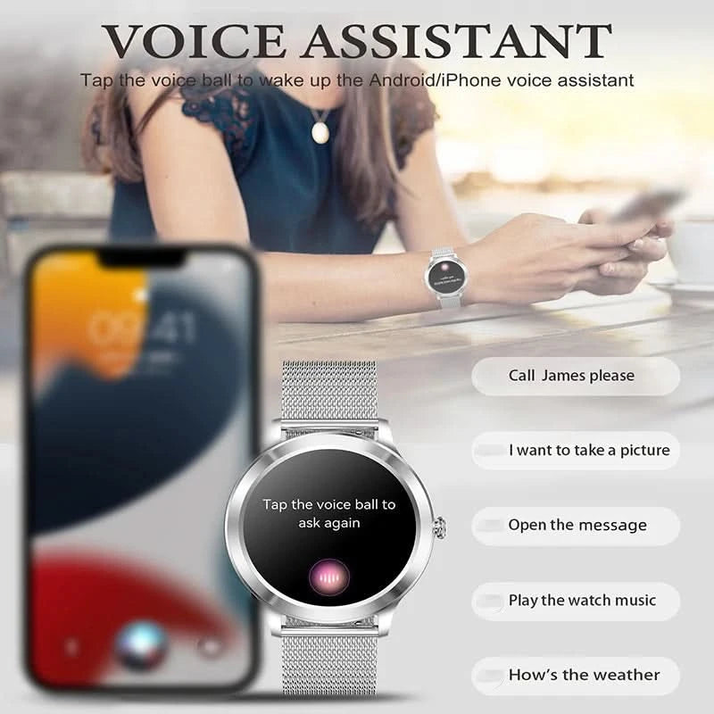 Smart Watch For women - Advanced Fitness Tracker with Wireless Call, Music Time Display, Step Counting, Calories Burned