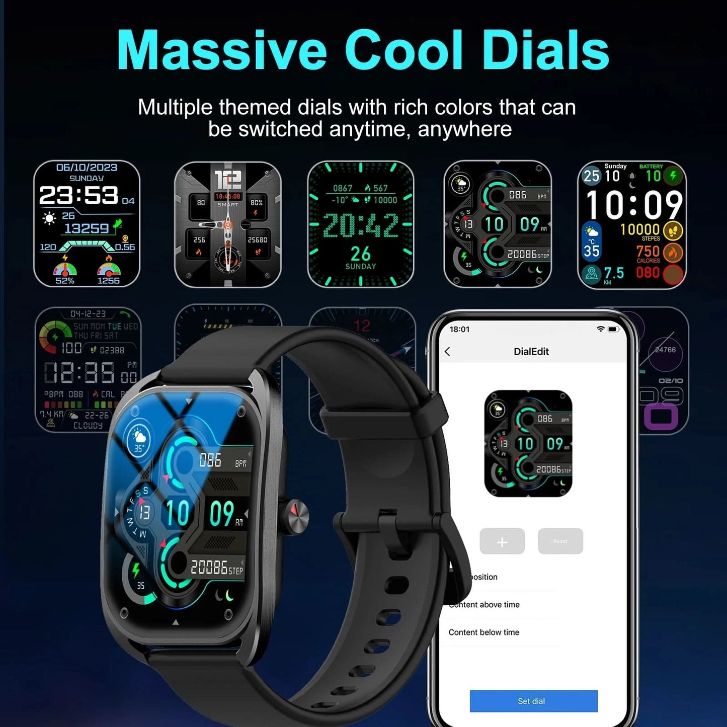 Smart watch, can answer and make calls, has message reminders, compatible with Android and iPhone