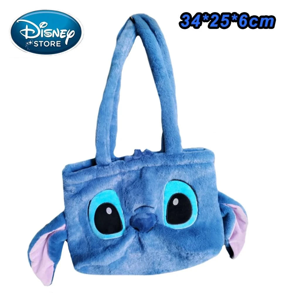 New Disney Plush Backpack Ins Japanese Blue Stitch Funny Cartoon Large-Capacity Student Backpack Kindergarten Bag Child Gift - M & M Global
