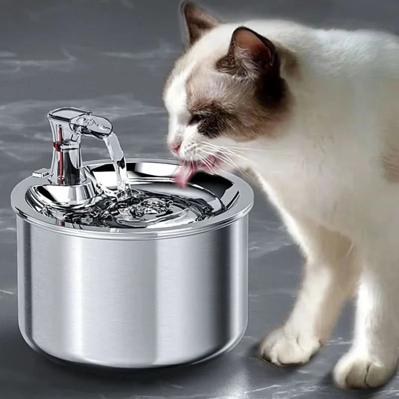 2L fully stainless steel pet water dispenser Automatic cat water fountain with optional sensor and heater