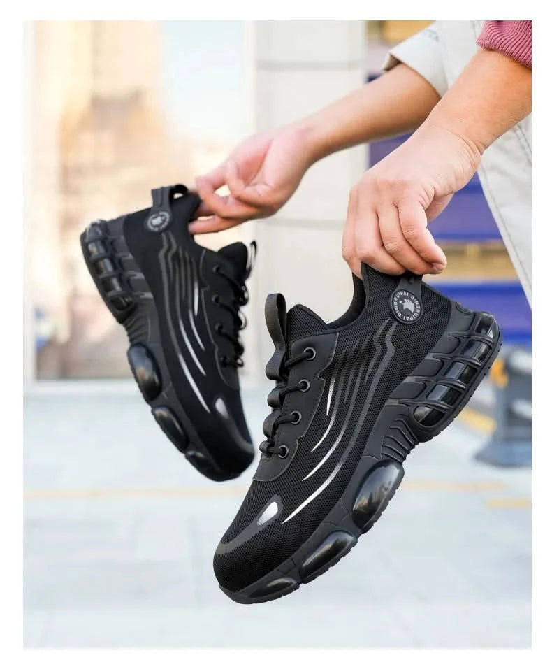 Lace-up breathable soft sole comfortable anti-smash anti-puncture men's casual labour insurance shoes