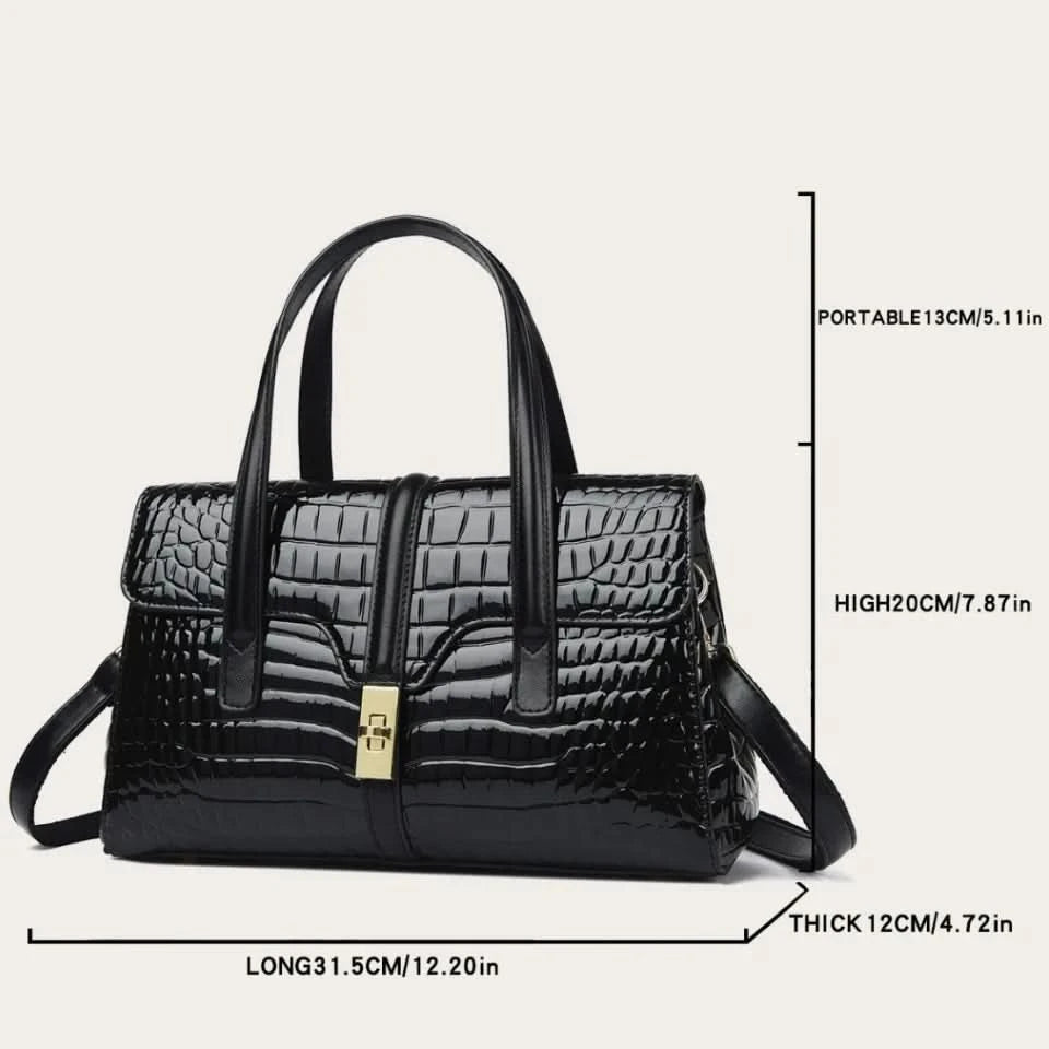 Luxury Shoulder Tote Bag Alligator Patent Leather Hand Bags for Women 2025 Designer Daily commuting Handbags HIgh Quality Sac - M & M Global