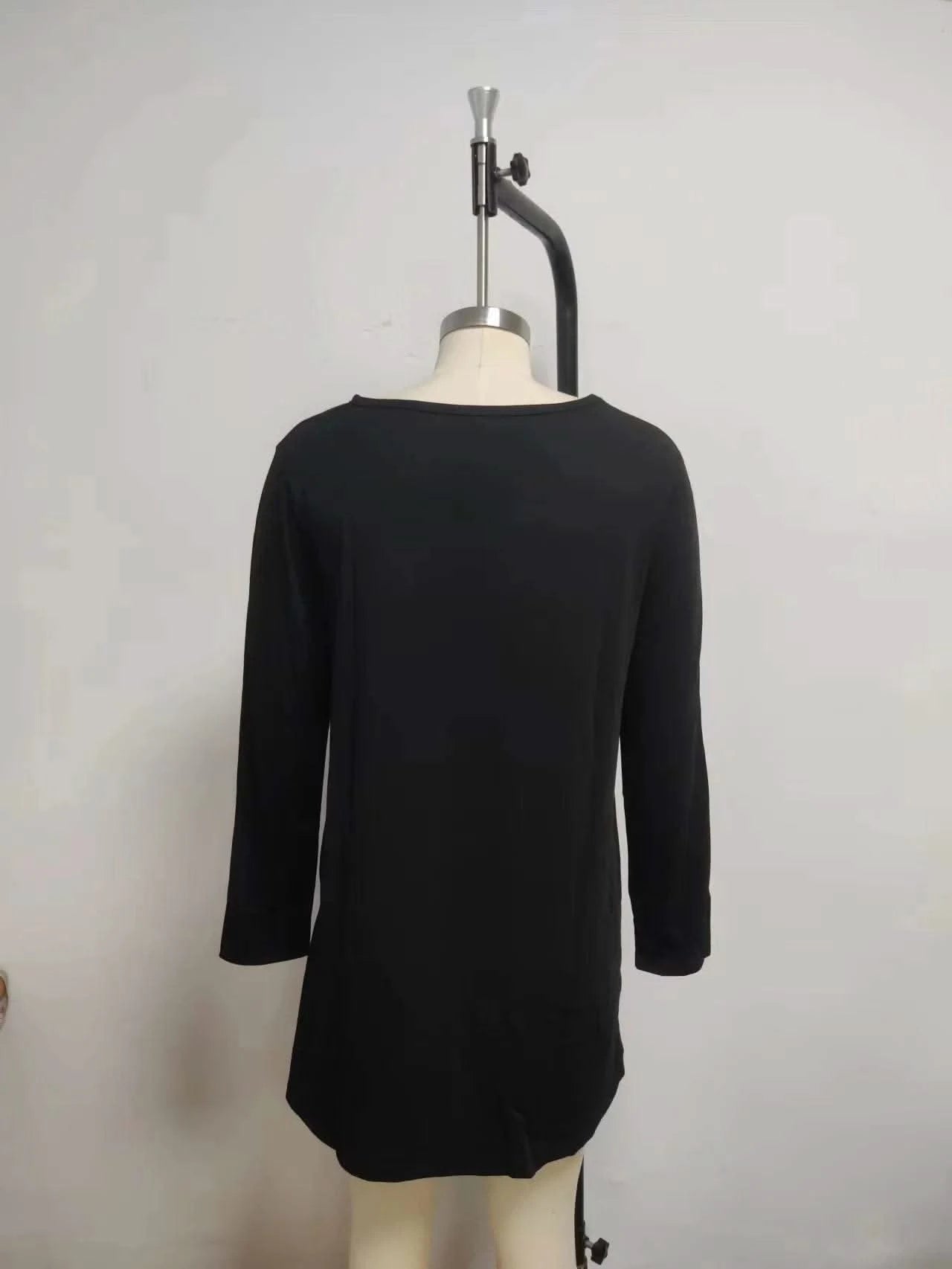 Dresses for Women European and American autumn and Winter Elegant Everyday Loose Party Dress Buttons Long Sleeve Dress - M & M Global