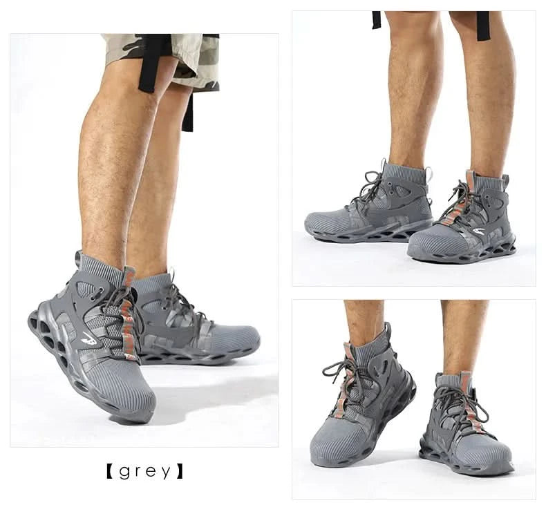Steel Toe Shoes for Men Work Boots Lightweight Sneakers Indestructible Boots Anti-smash Anti-Punctur Construction Safety Shoes