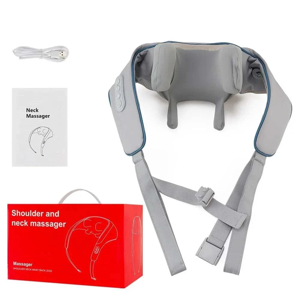 20W Wireless Trapezius Massager Neck And Shoulder Kneading Massager Neck And Back Massager Shawl Neck Cervical masajeador - M & M Global