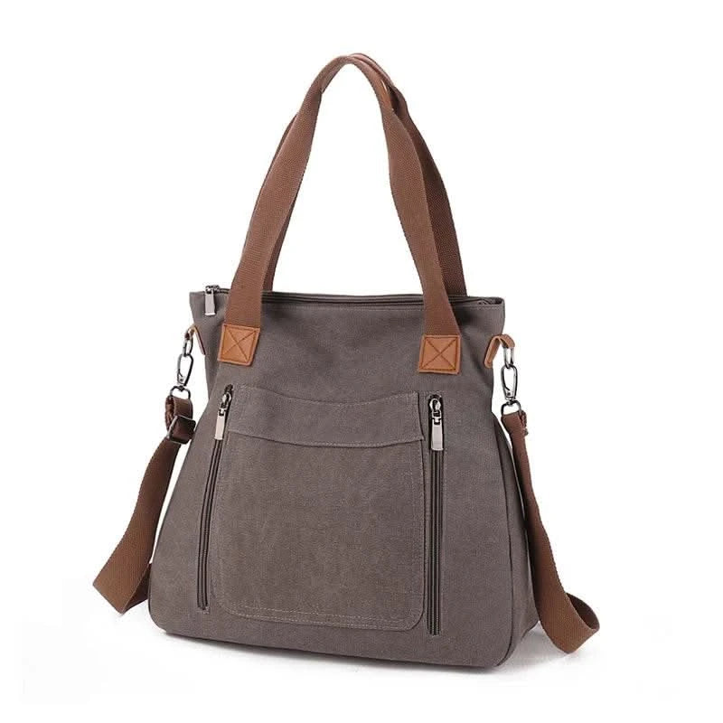 Cross-border large-capacity canvas women's bag, casual cross-body bag, Korean-style fashionable tote bag, simple handbag, new st - M & M Global