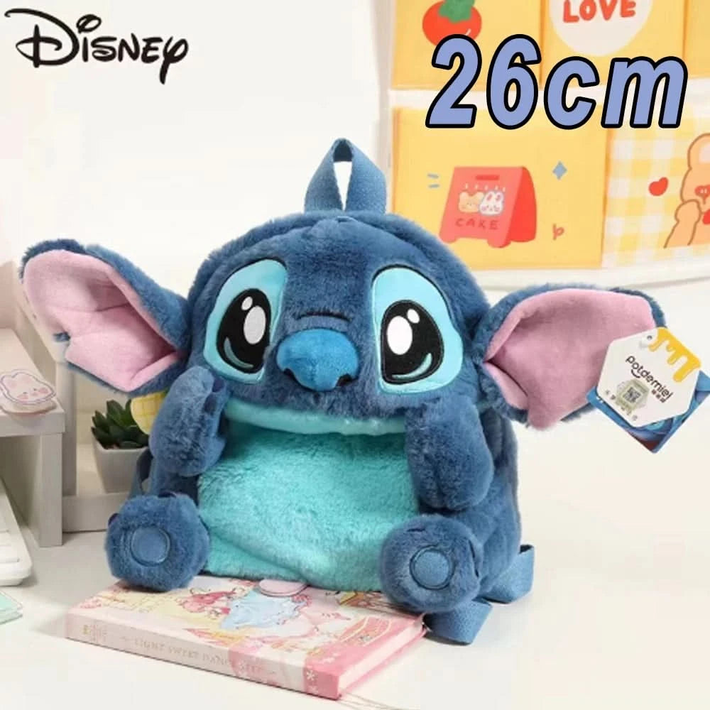 New Disney Plush Backpack Ins Japanese Blue Stitch Funny Cartoon Large-Capacity Student Backpack Kindergarten Bag Child Gift - M & M Global