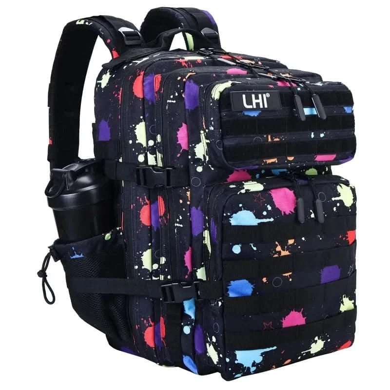 LHI 45L Tactical Backpack for Men and Women Large Athlete Gym Bag Outdoor Sports Hiking Survival Rucksack with Bottle Holder - M & M Global