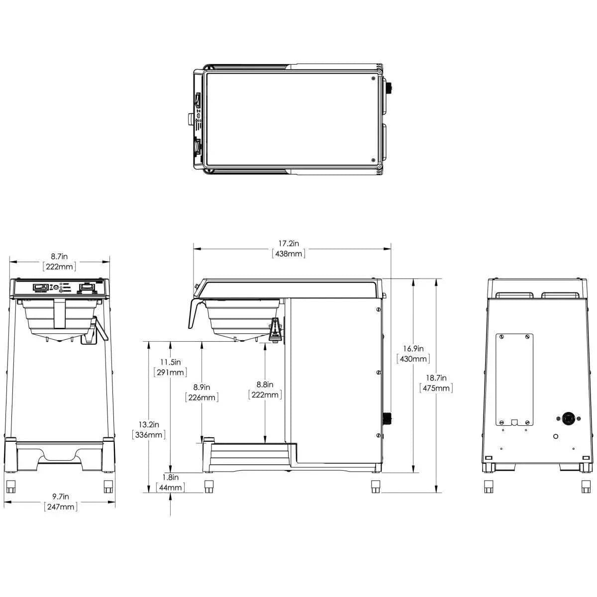 WAVE15-S-APS, Silver Thermal Server Coffee Brewer, Silver - M & M Global