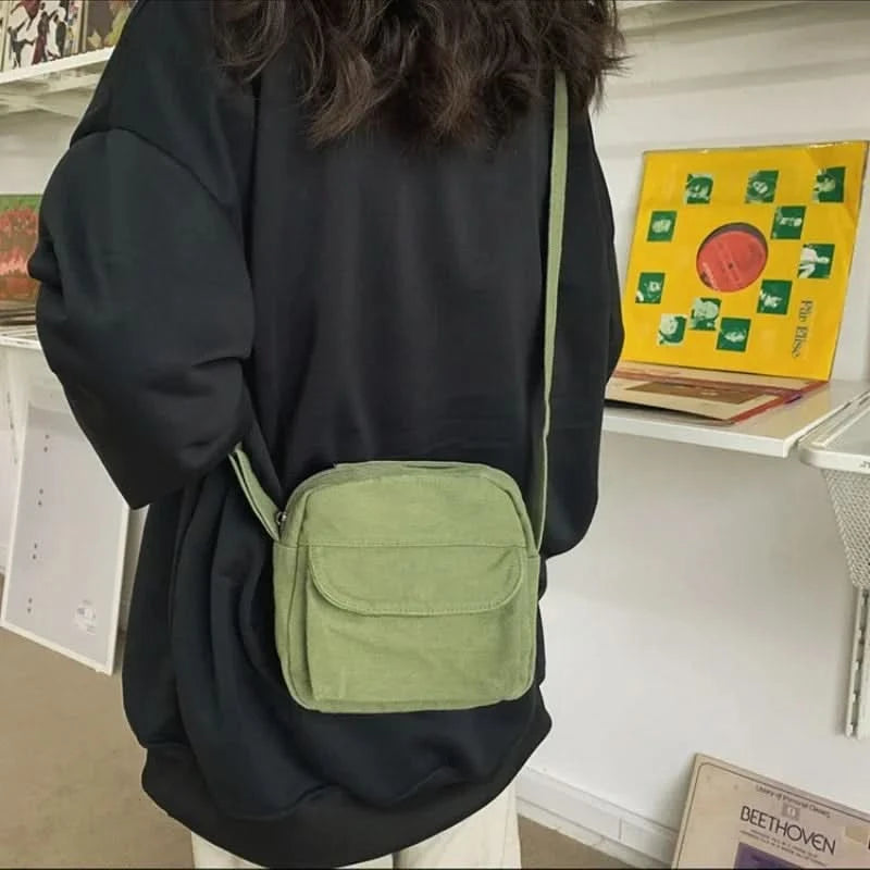 Fashion Small Canvas Crossbody Bags for Women 2025 Mini Shoulder Phone Purse Girl Student Cotton Cloth Mini Female Handbags Flap - M & M Global