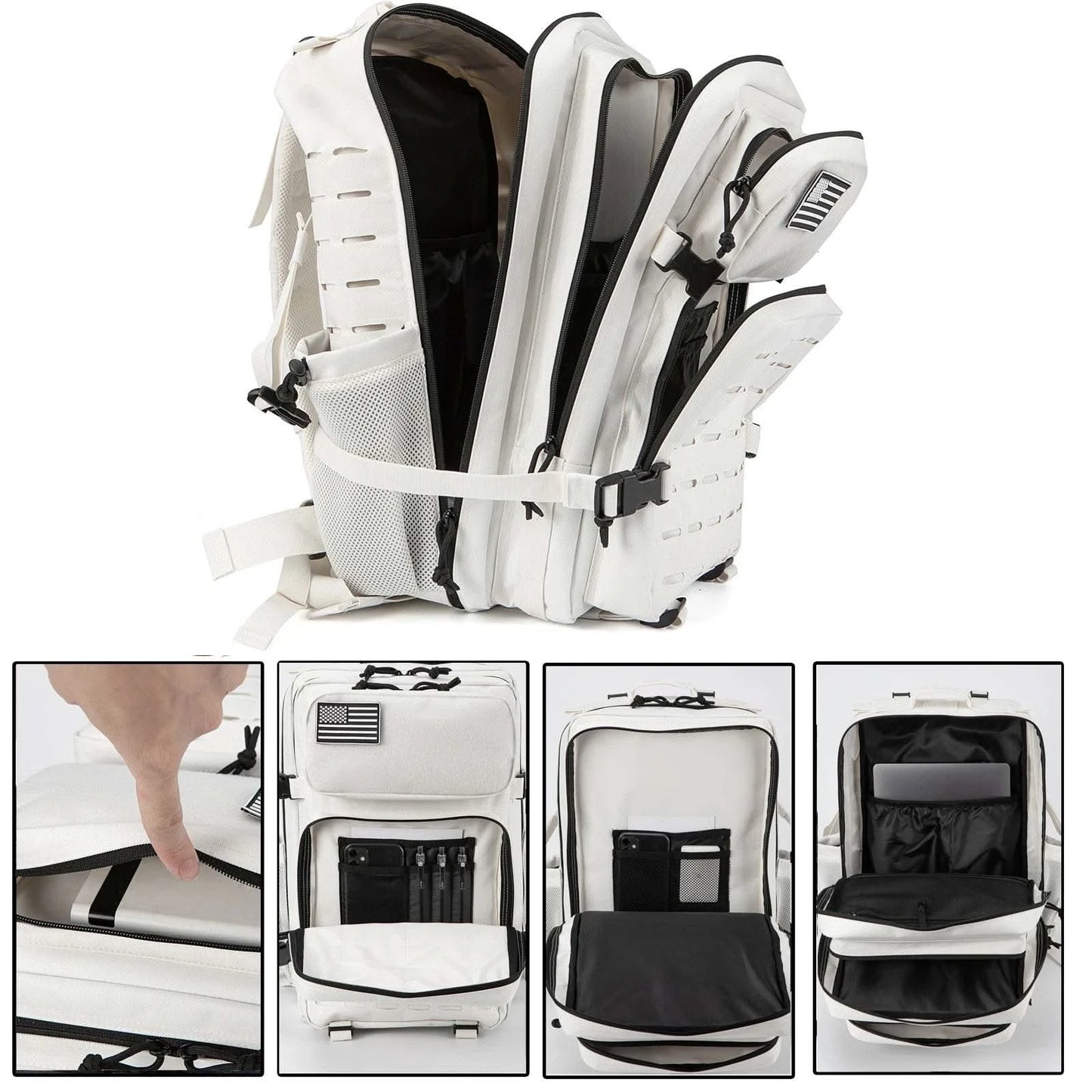 25L/45L Tactical Backpack for Men and Women Outdoor Survival Bug Out Bag Small School Rucksack Hking with Bottle Holder - M & M Global