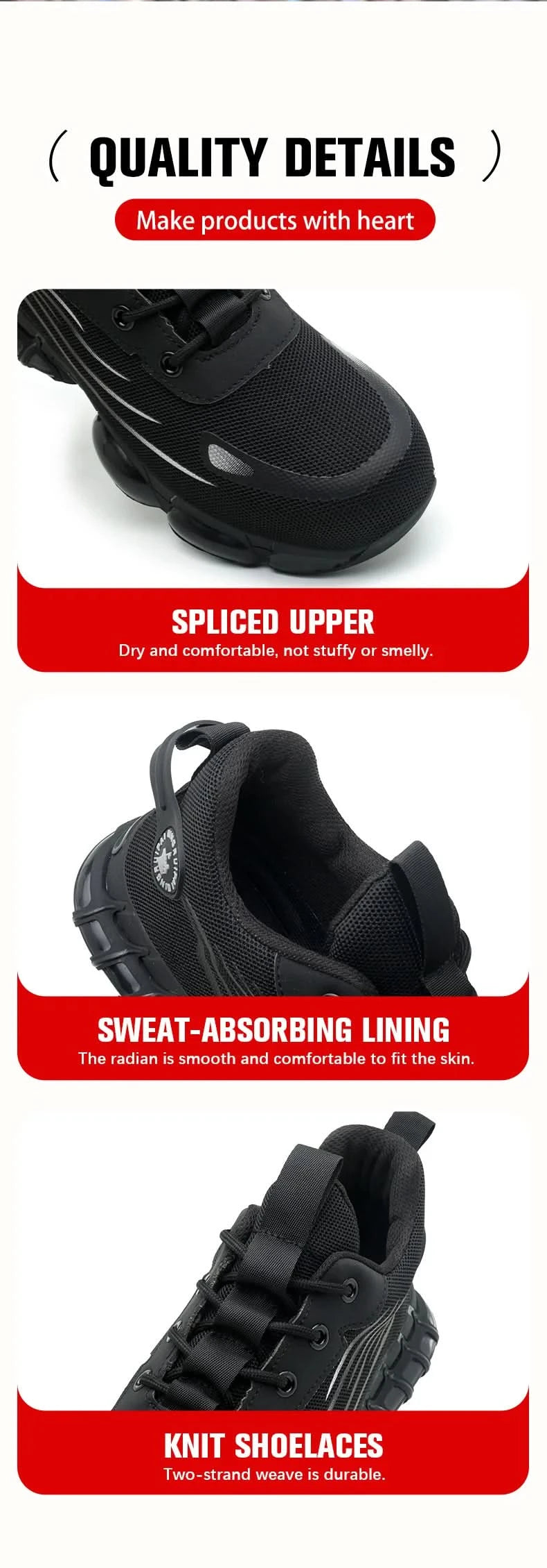 Lace-up breathable soft sole comfortable anti-smash anti-puncture men's casual labour insurance shoes