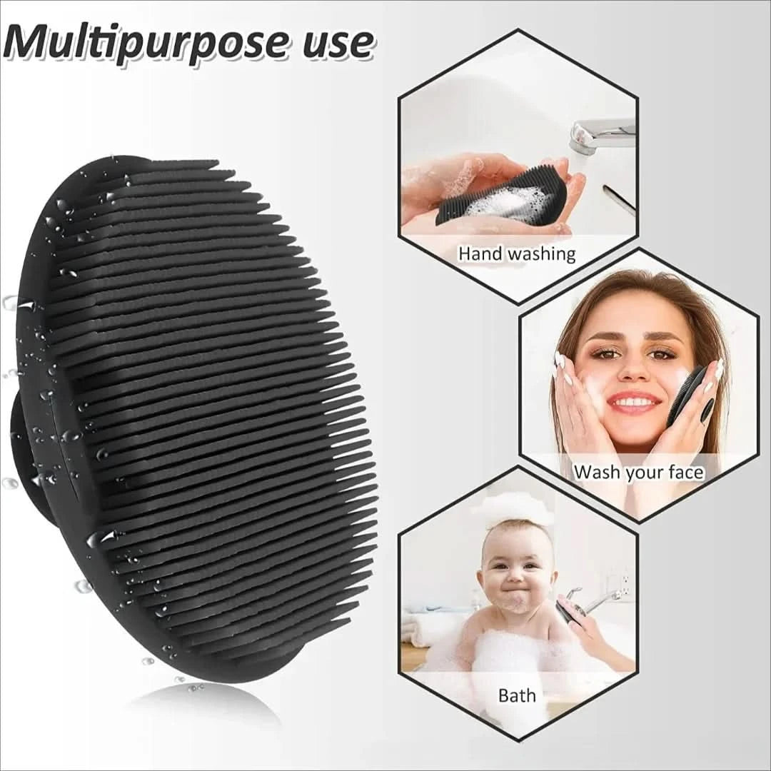 Soft Silicone Exfoliating Brush Cleanser Manual Body Cleansing Body Care Scrubber Shower Gentle Massage Silicone Face Bath Brush - M & M Global