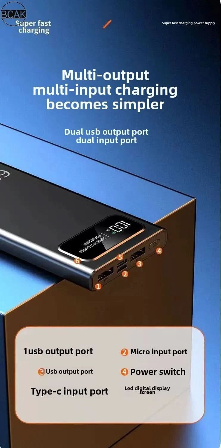 Quality BCAK New 120W Power Bank 20000mAh Super Fast Charging Large Capacity Mobile Power Supply - M & M Global