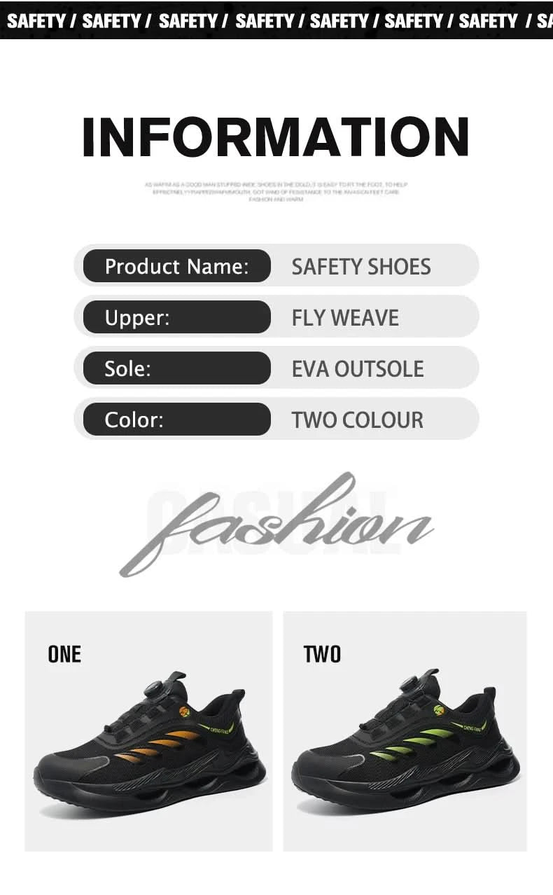 Soft sole lace-free anti-smash and anti-puncture safety shoes
