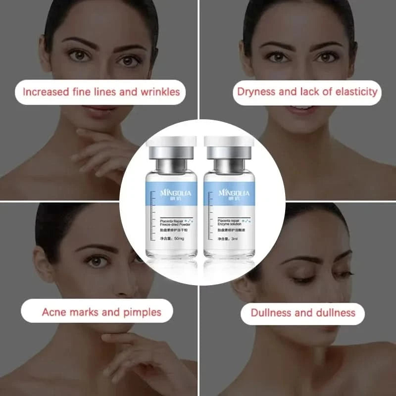 Placenta Freeze-dried Powder Essence Repair Facial Hydrating Nourishing Pore Shrinking Skin Rejuvenate Skin Care - M & M Global